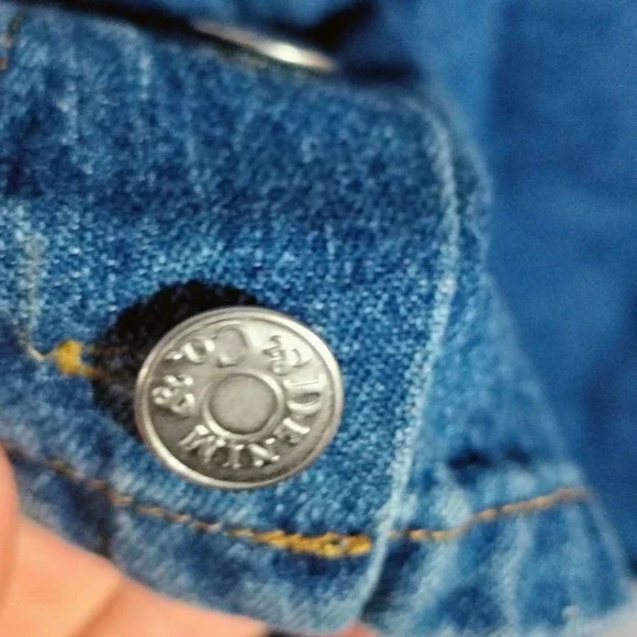 DENIM &‎ CO cowgirl 1X Blue Denim Button Front Blazer Jacket 100% Cotton vintage - Picture 4 of 8